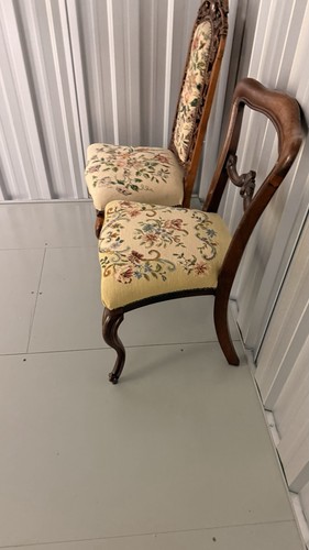 Pair vintage floral tapestry - vintage,