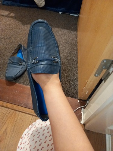 Blue men leather - blue,