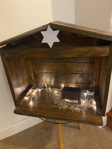 Large handmade nativity stable - large,