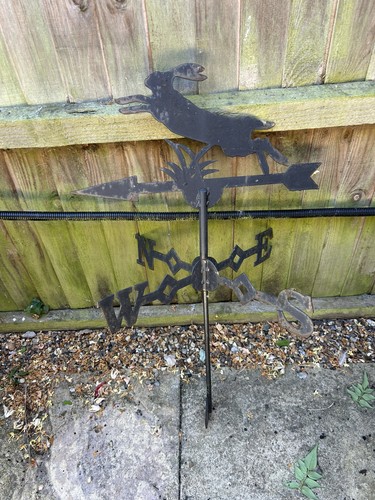 Black metal roof weather vane - black,