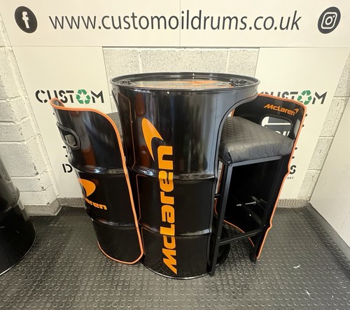 Mclaren oil drum table - mclaren,