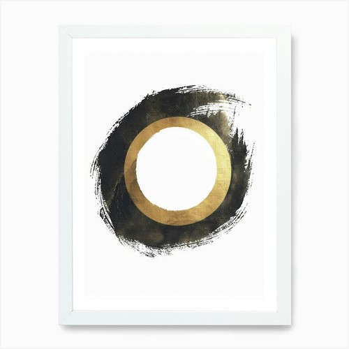 Gold circle art print framed - 1,