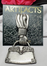 Vintage JJ Artifacts Victorian Revival Hand Purse Brooch Pin NOC New on Card