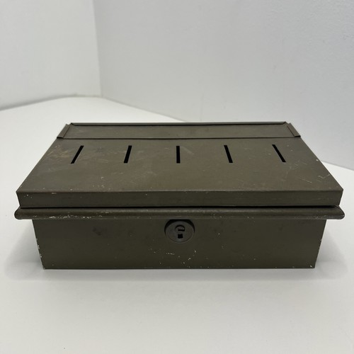Metal cash box green slot - metal,