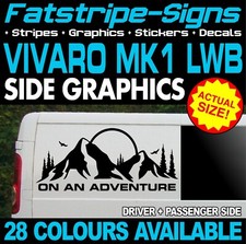 to fit VAUXHALL VIVARO LWB ADVENTURE MOUNTAIN GRAPHIC STICKERS CAMPERVAN DAY VAN