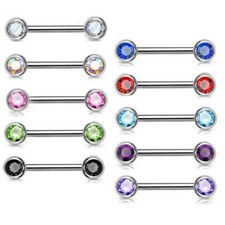 Nipple bar double front facing - front,