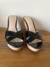 Black Guess Cork Wedges Size