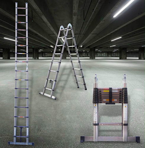 Telescopic aluminium ladder - telescopic,