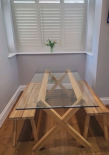Habitat glass dining table - dining,