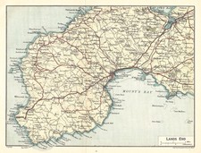 1920 Vintage Map of Lands End