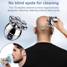 Electric Shaver 7 Head Mens Razor Bald Hair Skull 4D Trimmer Beard Remover 2024