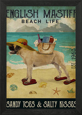 English Mastiff dog Framed