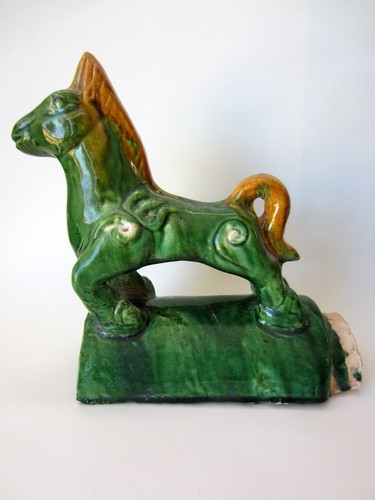 Ceramic glazed chinese horse - ceramic,
