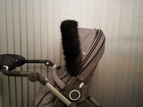 Silver cross pram - silver, furs