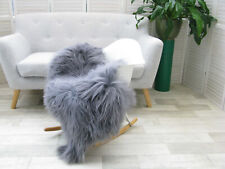 DYED GREY ICELANDIC SHEEPSKIN RUG SINGLE CHAIR SOFA HIDE SKIN LAMBSKIN BED 550G