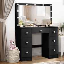 Black Makeup Desk Modern