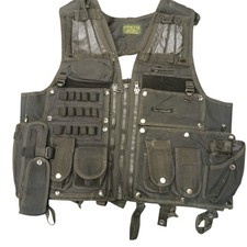 Arktis Tactical Vest Load Bearing Ammo Slots Black Integrated Pouches Airsoft