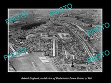 OLD LARGE HISTORIC PHOTO BRISTOL ENGLAND AERIAL VIEW OF BEDMINSTER DOWN c1930