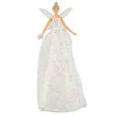 Gisela Graham White Snowflake Design Large Fairy Christmas Tree Topper Decor