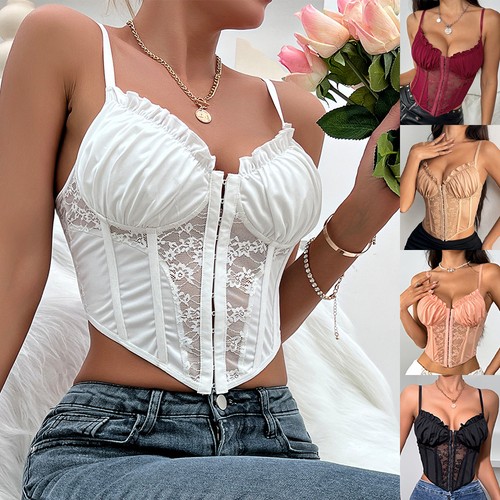 Womens lace strappy frill - lace,
