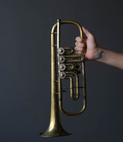 Vintage brass trumpet - brass,