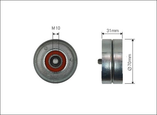 New tensioner pulley ribbed - pulley,, v-ribbed
