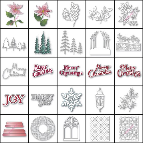 Christmas flower tree frame - flower,