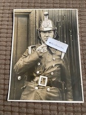 Magnificent original Harrow Observer Press Photo - Fireman in Full Uniform 1920s