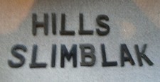 HILLS 'SLIMBLAK'  NUMBER PLATE