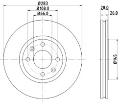 Veco vl747 front brake disc - veco,