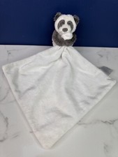 Little white company black and white panda bear baby comforter blanket bnwot