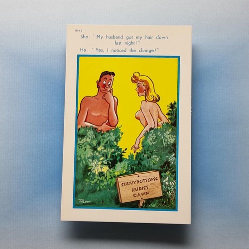 Comic postcard c1960 - postcard, nudist