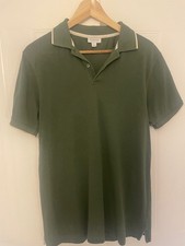 Sunspel mens pique polo shirt, size large, green, used, in excellent condition