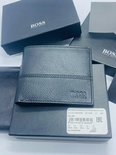 BRAND NEW HUGO BOSS MEN'S PALLINO BLACK LEATHER WALLET WITH 10 CARDS SLOTS