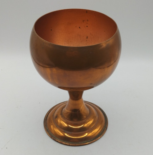 Copper stemmed goblet cup - copper,