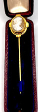 Mid-Victorian Pinchbeck and Cameo  Cravat Stick/Pin, 3.2g, c.1850's