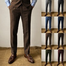 Mens Tweed Dress Trousers