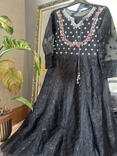 Black pakistani maxi gown - maxi,
