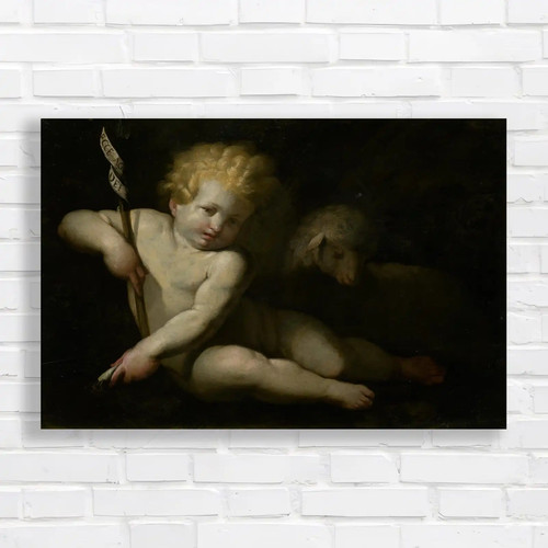 Baroque sleeping cherub - cherub, canvas