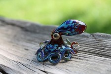 Red & Deep Blue Blown Glass