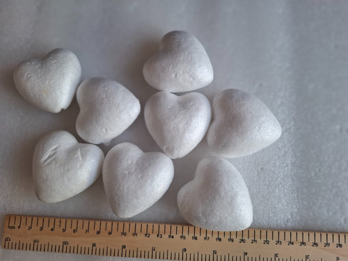Polystyrene white heart shape - polystyrene,