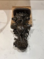 Antique oak carving shelf - oak,