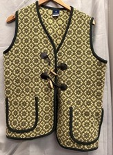 TREFRIW Ladies Green 100% Wool Waistcoat UK Size 18 CG M10