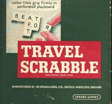 Vintage Boxed Travel SCRABBLE GAME for 4 players with letter bag, holders, board