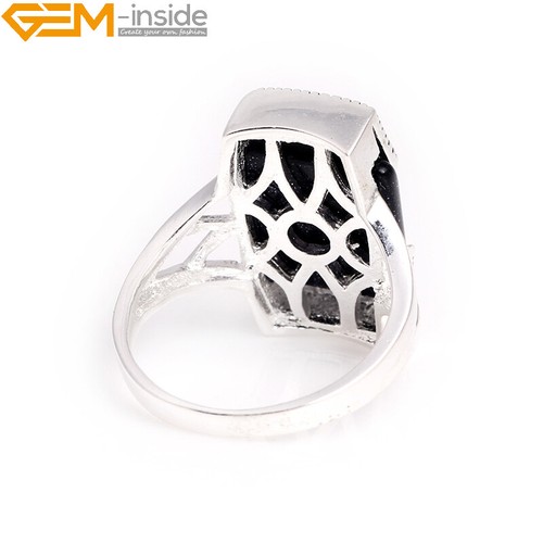 Jade agate ring - jade, rectangle