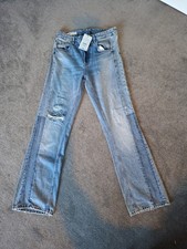 Zara Men's Flared Ripped Jeans