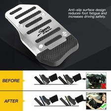 No Slip Automatic 3x Silver Steel Gas Foot Sport Brake Pedal Cover Pad Universal