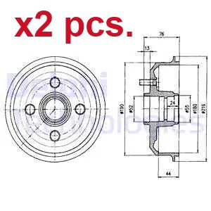 Pcs rear braking - x2, brake