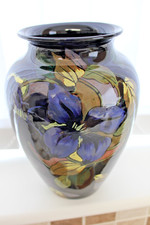 Large Royal Stanley Ware  Vase Hand Painted 1920's Like Moorcroft Art Deco 9"h