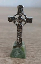 Celtic Pewter Cross Made in Scotland Granite Base Vintage, Height -5cm